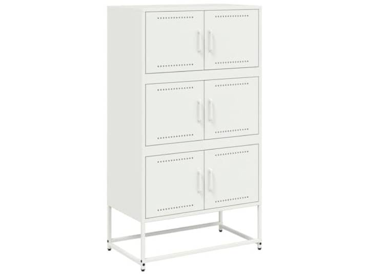 KGFHERENB Sideboard Weiß 68,5x38,5x123,5 cm Stahl Schrank Industrie-Stil Stahlschrank mit 6 Fächern schafft Ordnung im Wohnzimmer und Schlafzimmer. Langlebig und pflegeleicht.