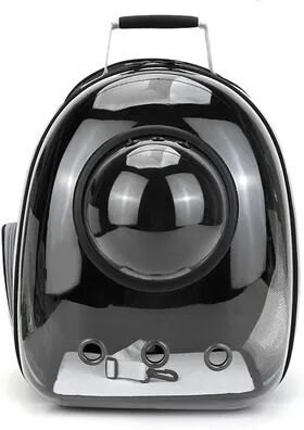 Friendly Fresh Finds Transparent SpaceCapsule Pet Backpack Carrier Foldable Lightweight Travel Backpack For Cats And Dogs black with cover
