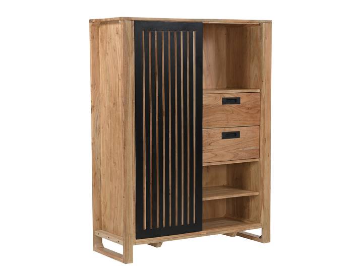 Buffet haut massif Avaio 3 compartiments 100 x 135 x 40cm Beige/Marron