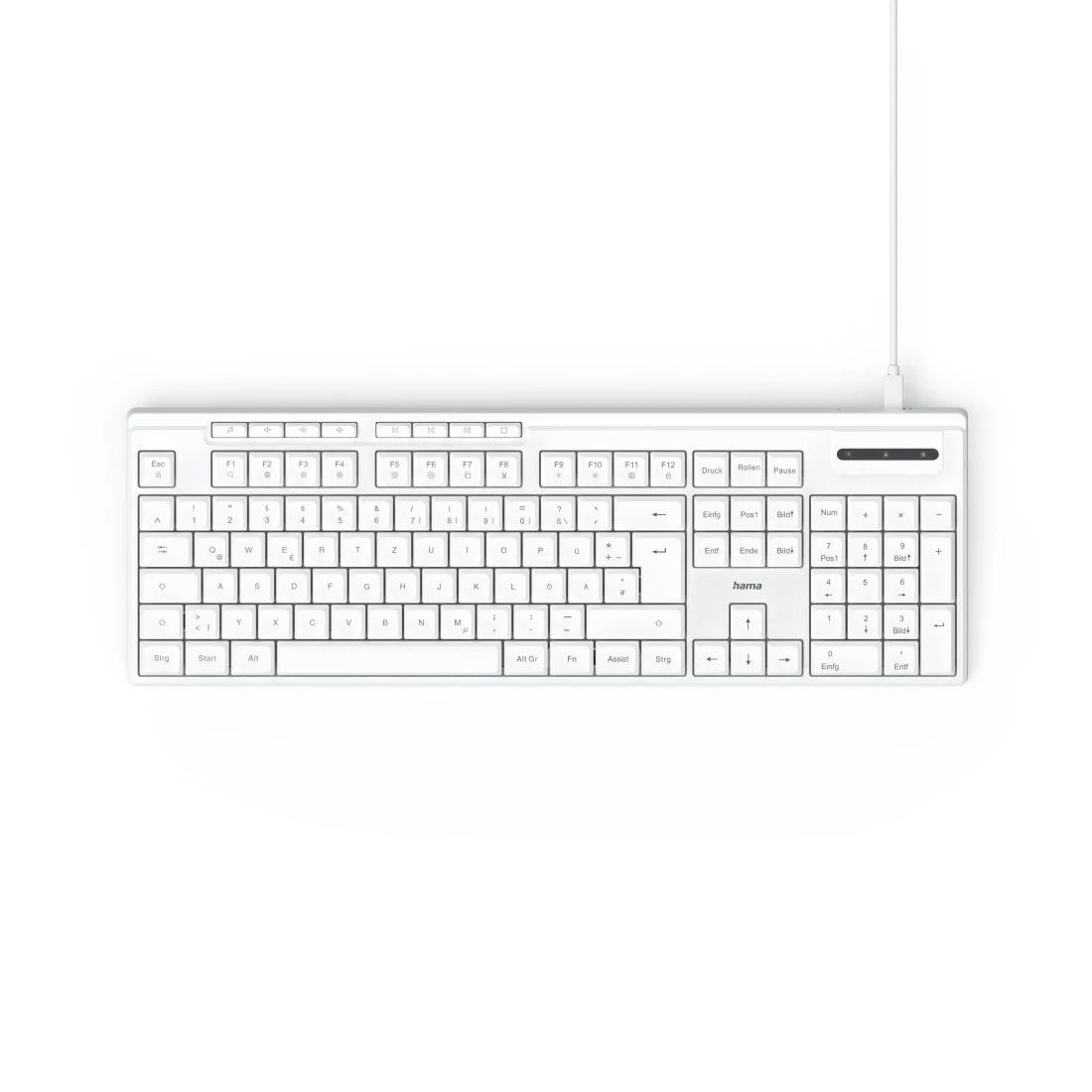 Hama Heimbüro Tastatur QWERTZ USB 173053 CK-200 (Weiß) 00173053