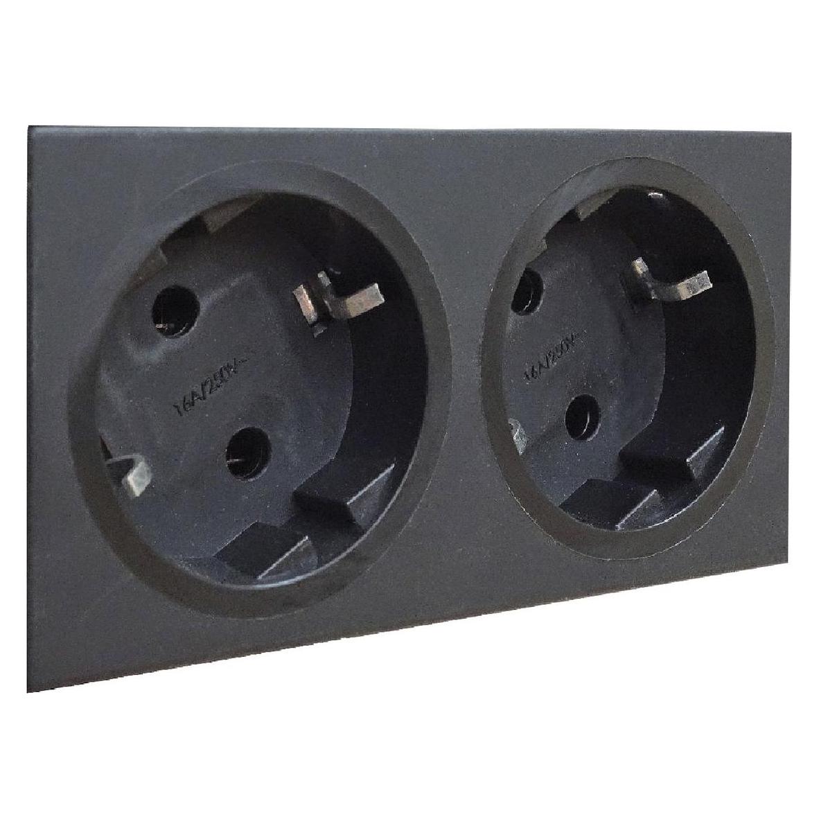 Evoline Express Typ 910 Steckdosenleiste 2x Steckdose, schwarz (159102000100)