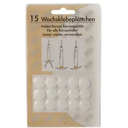 Papstar 15 Wachsklebeplättchen Ø 15 mm weiss