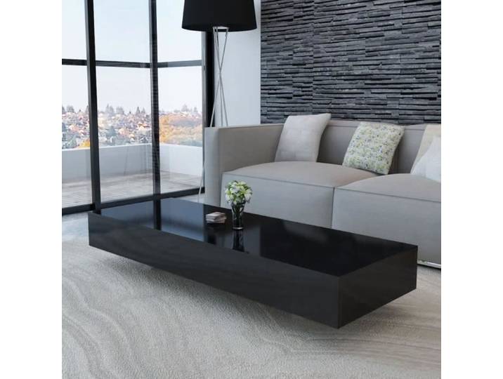 Table basse - VIDAXL - Haute brillance Noir - Rectangulaire - Contemporain - Design