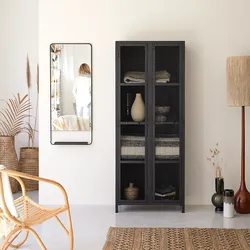 Schrank aus schwarzem Metall 175 industrieller Stil