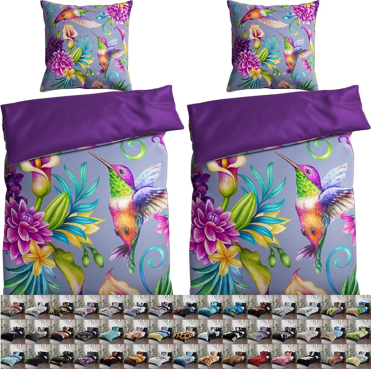 Dekbedovertrek Set Kolibri - Katoen - 135 x 200 cm