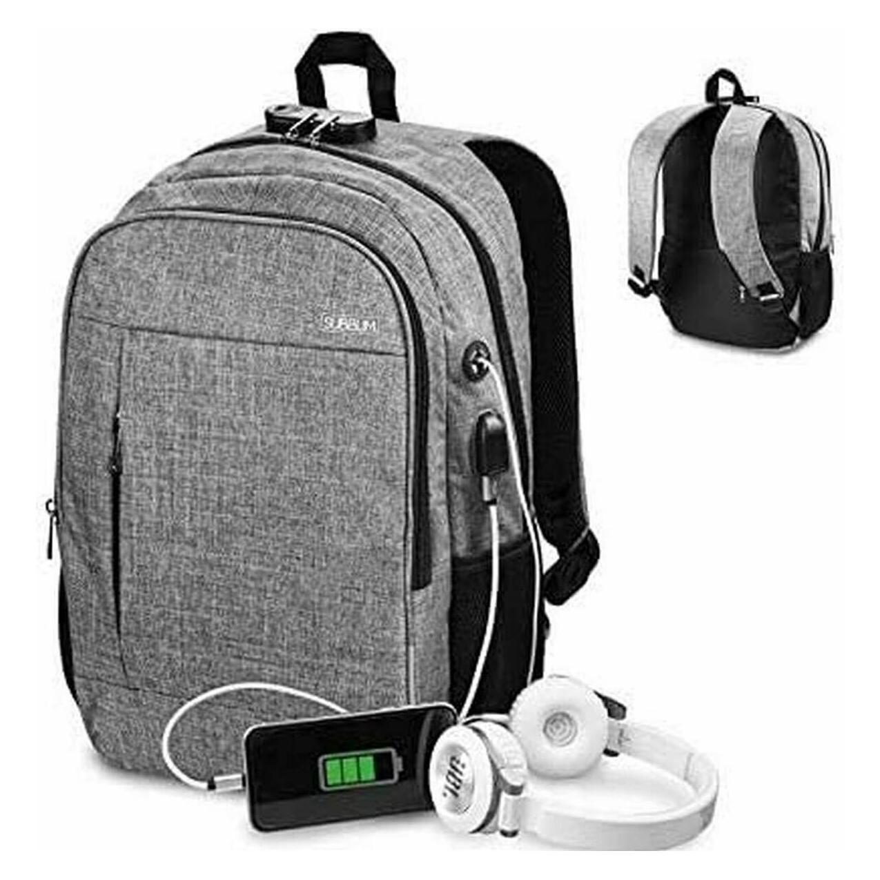 Subblim Mochila Urban Lock Backpack 16" Grey (SUB-BP-1UL0001)
