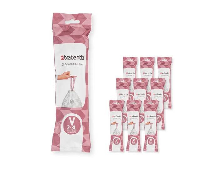 Brabantia Sac poubelle Brabantia PerfectFit 200 sacs Modèle V, 2-3 L