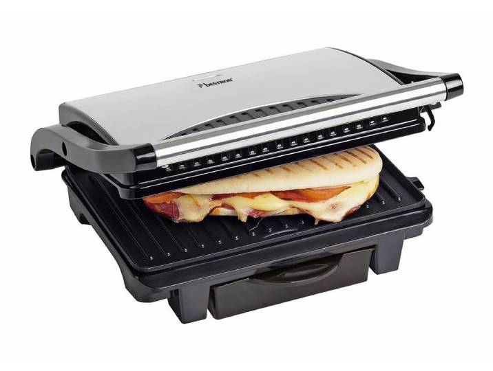 Bestron ASW113S Panini Grill – Sandwichmaker/Sandwichtoaster – silber