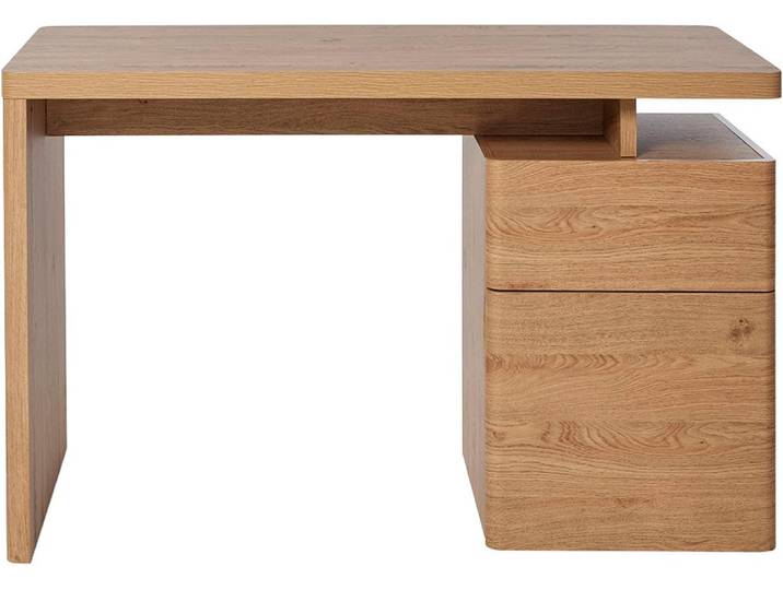 Schreibtisch JAHNKE CU-LIBRE 120 , braun (montana eiche, montana eiche, montana eiche), B:120cm H:76cm T:55cm, Tische, Schreibtisch, platzsparender Arbeitsplatz, 1 Schublade & 1 Tür, Breite: 120 cm