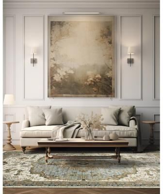 Style Haven Adalynn Center Medallion Ivory/ Blue Area Rug