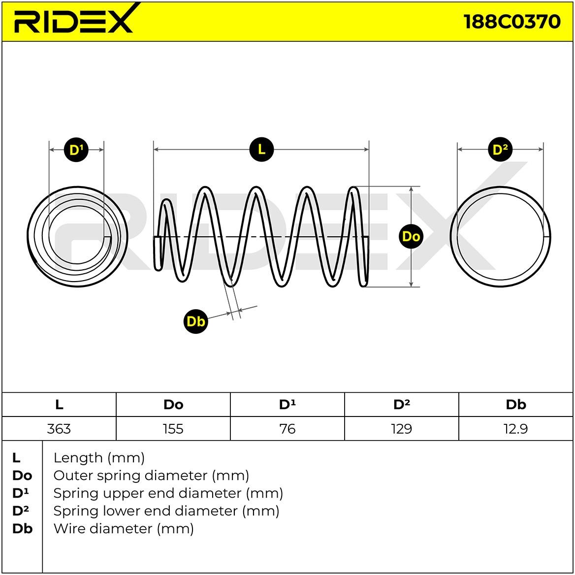 RIDEX 188C0370 Coil spring