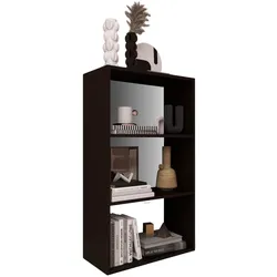 Regal Delta-3 Schwarz Bücherregal MDF Standregal Raumteiler