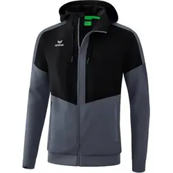 ERIMA Herren Squad Tracktop Jacke mit Kapuze, Größe XXL in Schwarz Schwarz