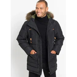 bonprix Gefütteter Funktionsparka, schwarz, Gr.58, Cooler Parka mit Taschen