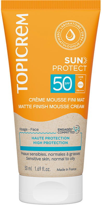 Topicrem Sun Protect mousse-crema acabado mate SPF50+ 50 ml