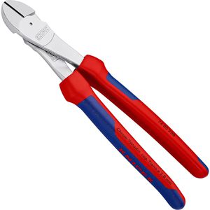 Knipex Seitenschneider 74 05 250, Kraft-Seitenschneider, 250 mm, verchromt, Mehrkomponentengriffe
