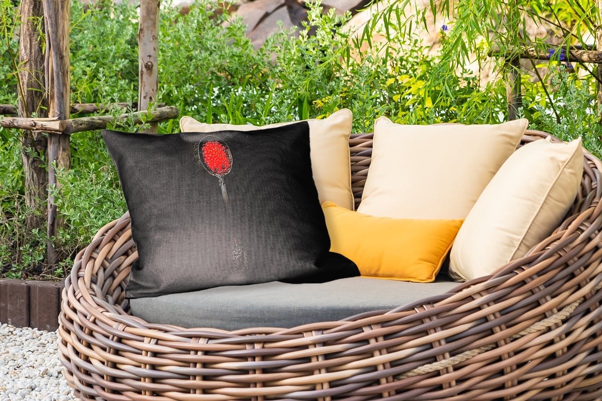 PillowMonkey Buitenkussen Zwart 50 x 30 cm