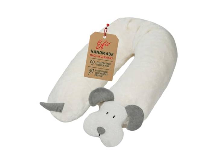 Efie Bio-Stillkissen „Hund“ – 100% Baumwollplüsch (KBA) Inlett mit EPS-Mikroperlen ergonomisch 180 cm handgefertigt in Deutschland