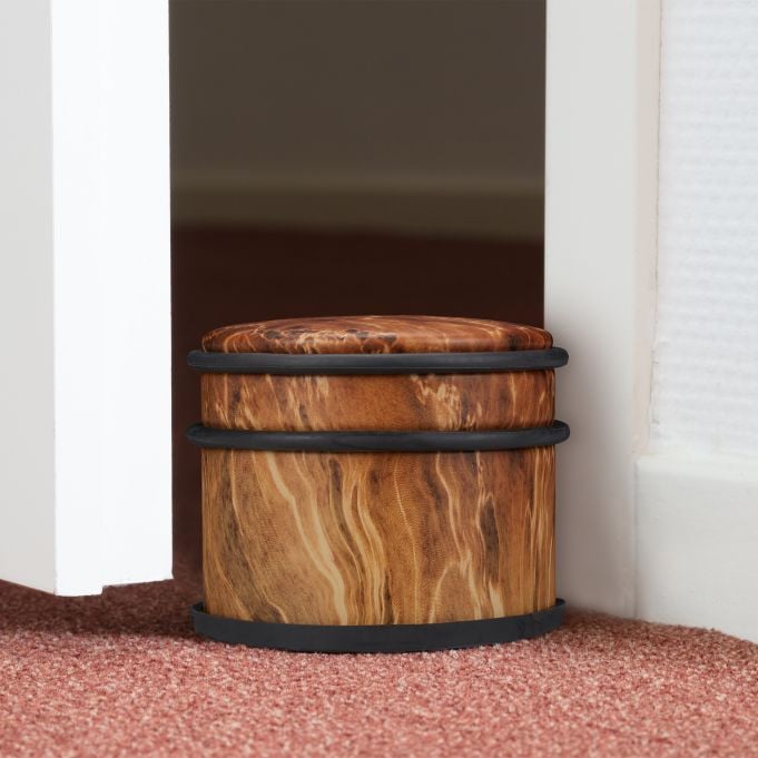 Relaxdays Deurstopper Houtlook Donkerbruin 10 stuks