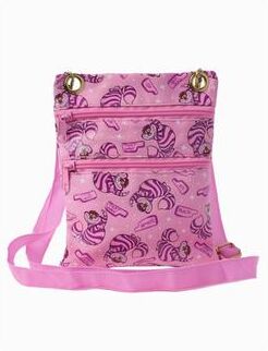 Women's Disney Alice in Wonderland Cheshire Cat Passport Bag Crossbody Purse Travel Pink by Disney in Pink (Size ONE SIZE)