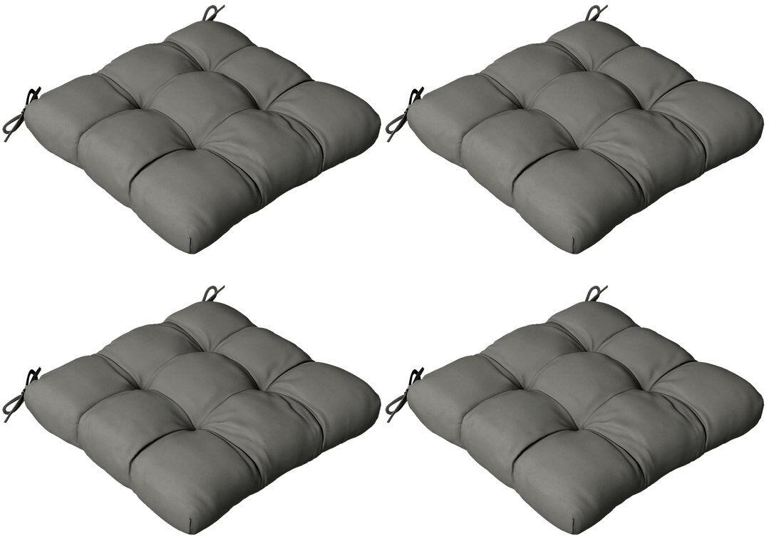 Marlow Home Co. Outdoor 4-Piece Seat Cushion Set Grey 48cm W