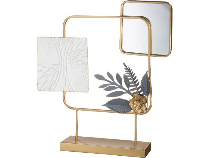 Wanddekoobjekt CASABLANCA BY GILDE Standrelief Belize , gold (goldfarben), B:57cm H:60cm T:9cm, Metall, Wanddekoobjekte, Wanddekoobjekt