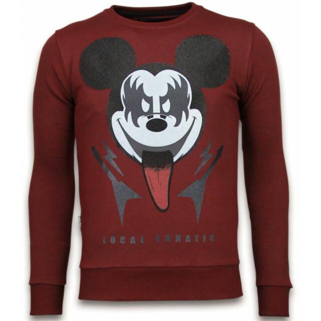 Local Fanatic Kiss my mickey rhinestone sweater