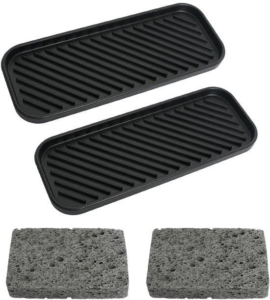 Benza Ibenzoa 2-delige siliconen organizer set met afvoerfunctie en 2 schuursponsjes, opvouwbaar en BPA-vrij