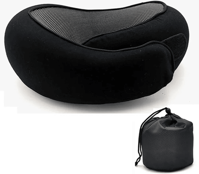 Inspire Essentials SnailStyle Memory Foam Travel Neck Pillow Support Soft Break Sleep Rest black