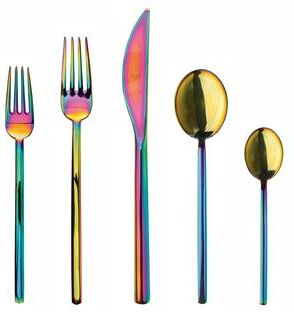 Mepra 20-piece Stainless Steel Due Rainbow Flatware Set (Service for 4)