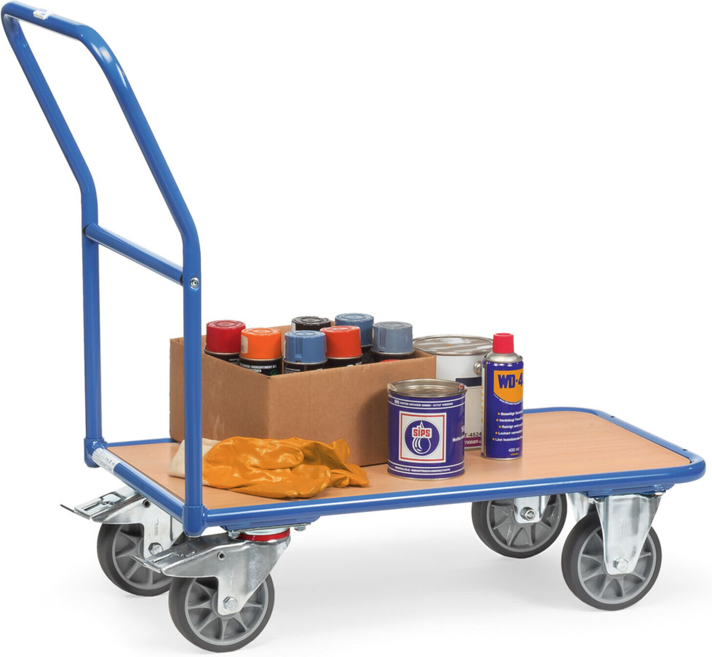 fetra Magazinwagen 2102, Tragkraft 400kg, TPE-Reifen, 1 Schiebebügel)