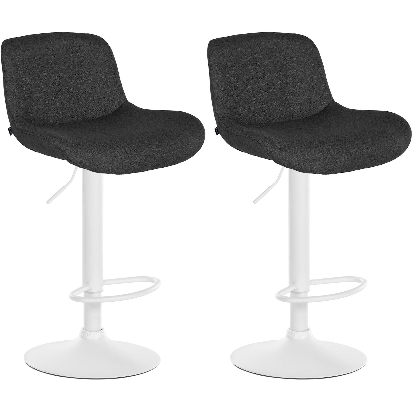 CLP 2er Set Barhocker Solon Weiß Samt - Farbe: schwarz, Material: Samt