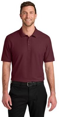 Port Authority K200 Wearever Signature Pique Polo Shirt in Burgundy size 4XL   Cotton/Polyester Blend