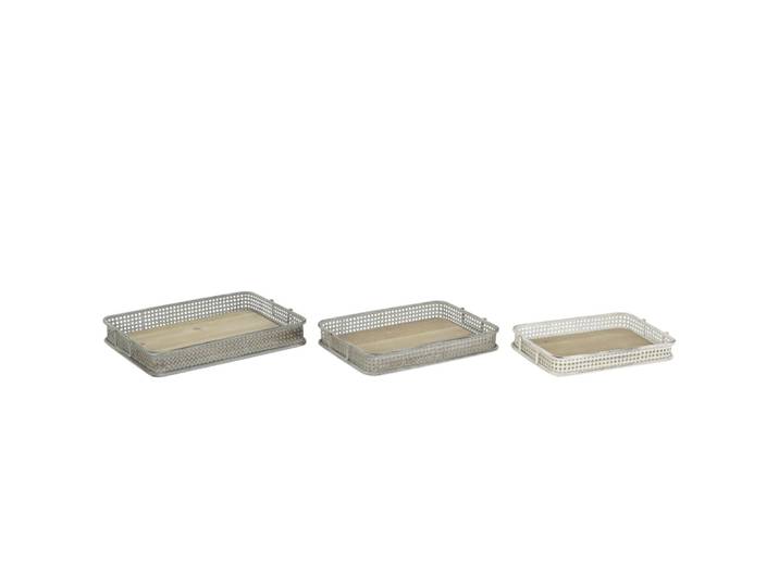 Ensemble de 3 plateaux en acier multicolore 53x38x8 cm