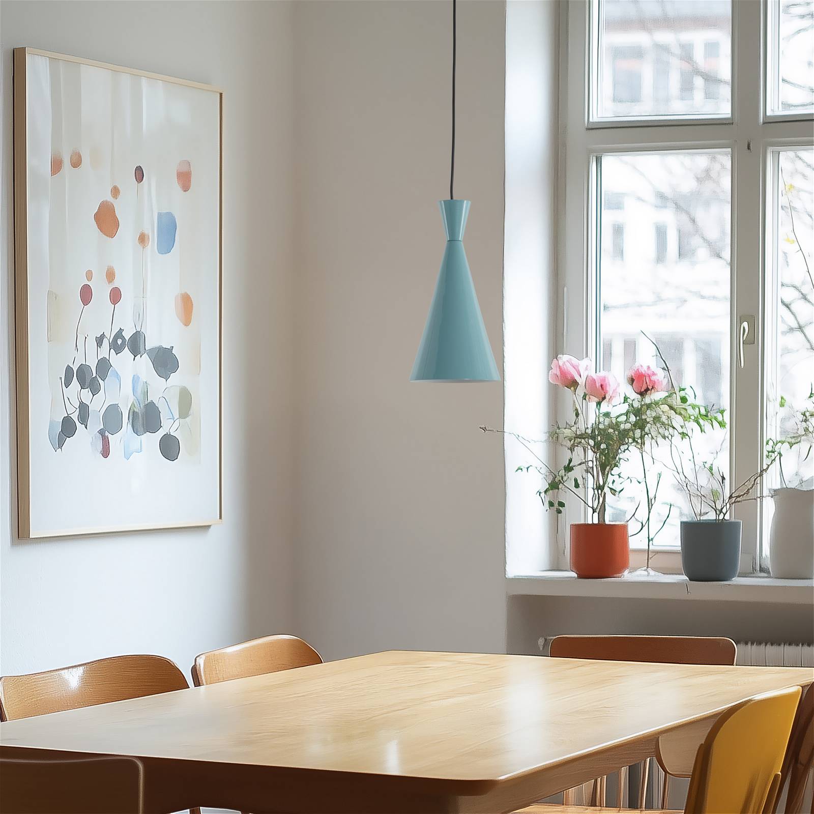 Hängelampe Tom Opviq, dimmbar, blau, für Wohn- / Esszimmer, Metall, Junges Wohnen, Pendelleuchte