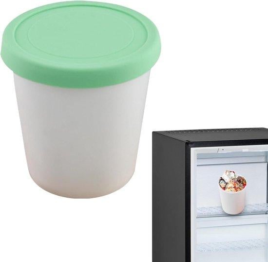 Lichtgroene IJscontainer met lekvrij deksel voor zelfgemaakt ijs, 1000 ml