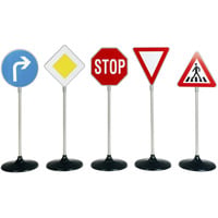 Verkehrsschilder-Set, Verkehrszeichen 5-tlg.