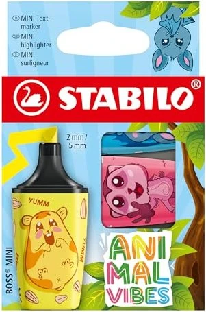 STABILO BOSS MINI Animal Vibes, Neonfarben - 3er-Set