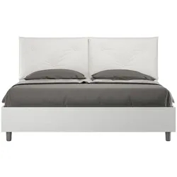 Egos Appia 160x200 Doppelbett aus weißen Ködern mit Kunstlederkissen