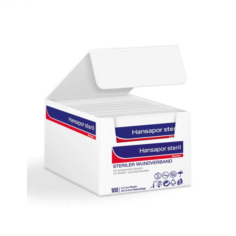BSN medical - Essity Hansapor steril Wundverband, 6 x 7 cm (100 Stück) 48637