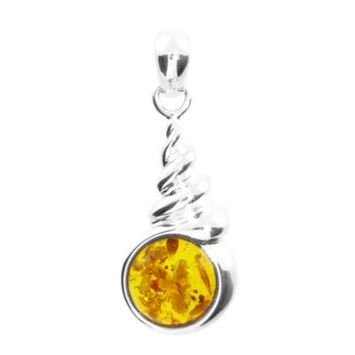 Kettenanhänger OSTSEE-SCHMUCK "- Schnecke - Silber 925/000 - Bernstein" Gr. 30, silber (silber 925, silberfarben, weiß), Schmuckanhänger, Damen, Silber 925 (Sterlingsilber), Kettenanhänger