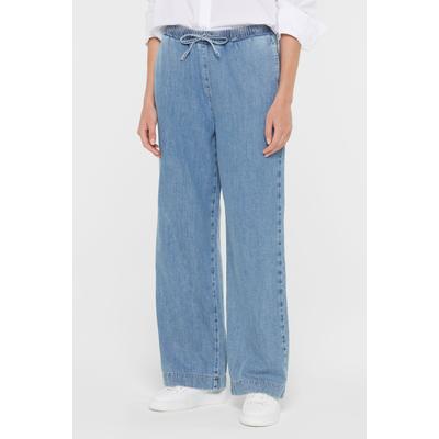 Loose-fit-Jeans SENSES.THE LABEL, Damen, Gr. 3XL, Normalgrößen, blau, Web, Material: 80% Baumwolle, 20% Hanf, unifarben, loose fit, Jeans, mit Elastikbund