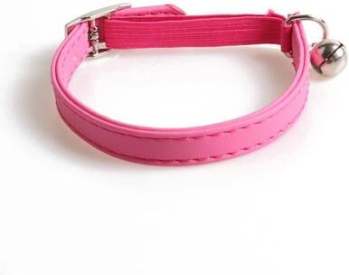 Uplifted Finds Cute Macaron Color Elastic Adjustable Pet Collar With Bell rose Red