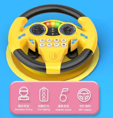 Inspire Picks Light Up Infant Interactive Stroller Steering Wheel Toy For Early Learning yellow Without Box