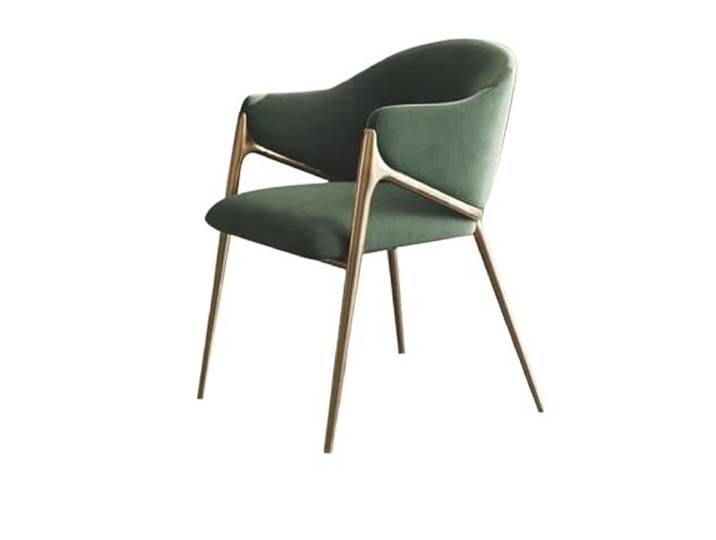 DIANXI Lounge-Sessel Italienischer Leichter Luxus-Esszimmerstuhl aus Edelstahl, Freizeit-Restaurant-Rückenlehnenstuhl, moderner, einfacher Haushaltsstuhl Lammwolle, kreativer Make-up-Stuhl