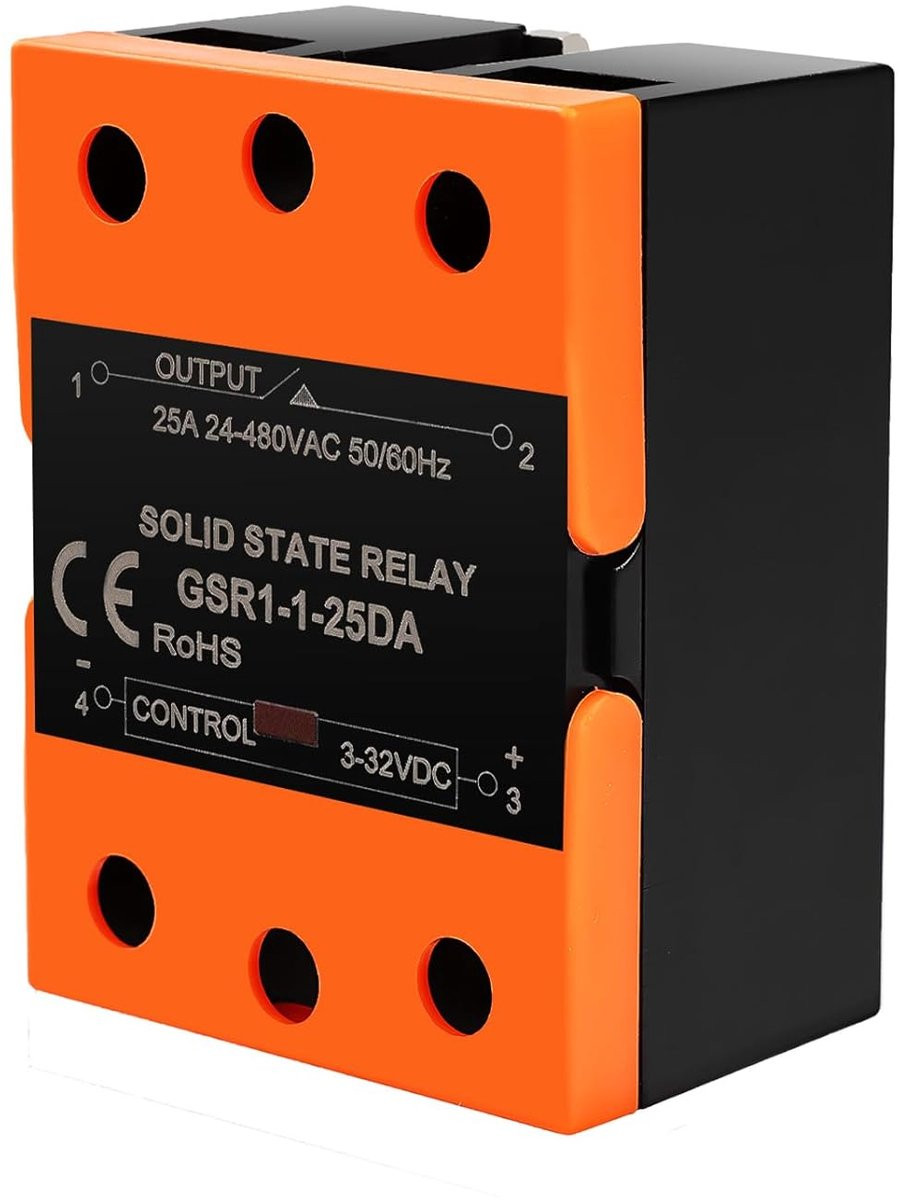 State Relais GSR1-1-25DA Solid State Relais voor DIN-rail, Stuurspanning 3-32V DC, Lastschakelspanning 24-480V AC, 25A