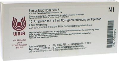 WALA Heilmittel GmbH PLEXUS BRACHIALIS GL D 8 Ampullen 10X1 ml 03355040