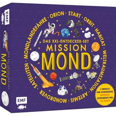 Das XXL-Entdecker-Set – Mission Mond: 5 Modelle zum Selberbauen, Sachbuch, Experimente und Rakete, Gebundene Ausgabe von Ben Hubbard, Edition Michael