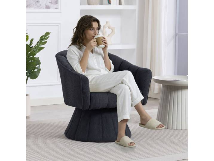 Fauteuil rotatif à 360° avec rembourrage ergonomique pour le siège et le dos appuies-bras enveloppants ainsi que design moderne et