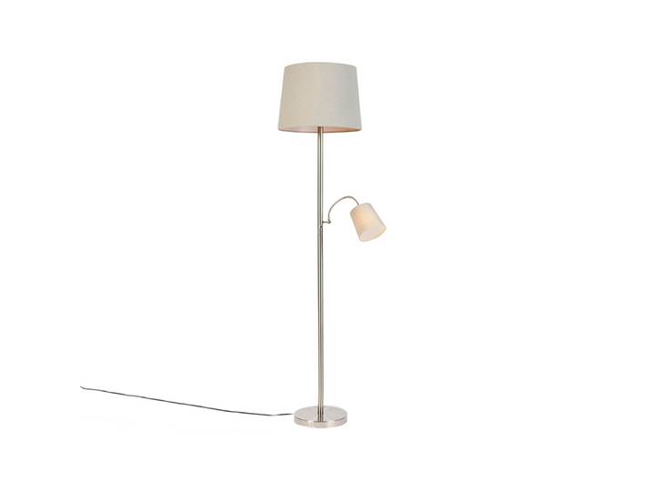 Lampadaire intelligent en acier avec abat-jour gris, incluant